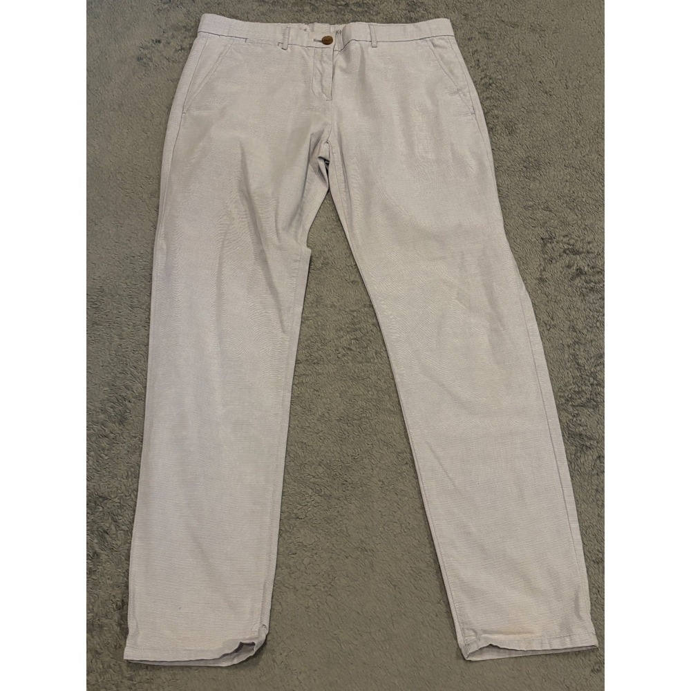 Gap Khakis Pants Womens 4 Broken In Straight Leg Blue White Micro Stripe